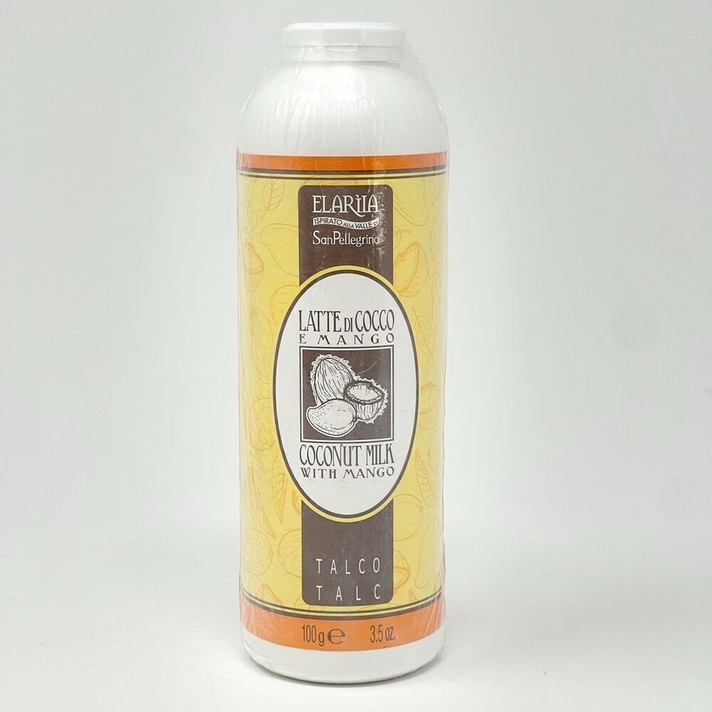 NEW San Pellegrino Elariia Coconut Milk Mango 3.5 oz Talc Body Powder SEALED